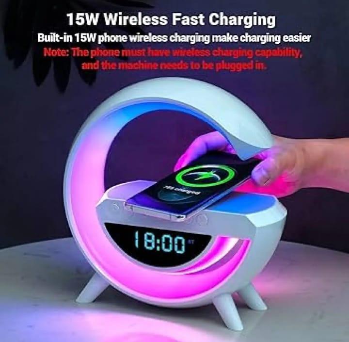 4 - in - 1 Wireless Charger: Clock, Speaker & Lamp - Ashiyna Shopping Mall